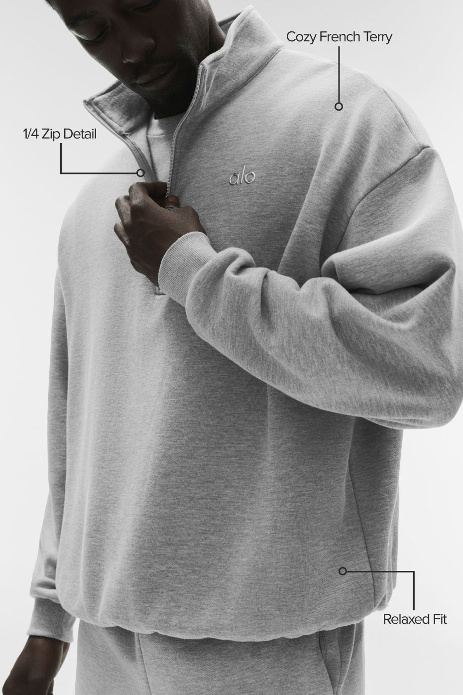 Accolade 1/4 Zip Pullover - Athletic Heather Grey - Image 2