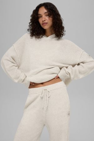 Wool Cashmere New Class Hoodie - Bone Heather