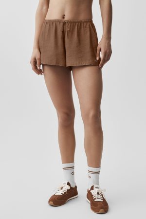 Semi-Sheer Golden Hour Mid-Rise Short - Sun Kissed Brown